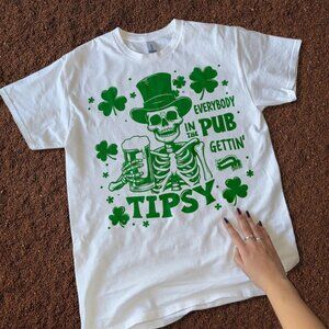 Funny St. Patrick's Day Skeleton Tee